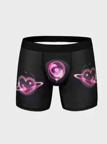 Men'S Heart Pattern Printed Square Leg Underwear - Multicolor - View 1