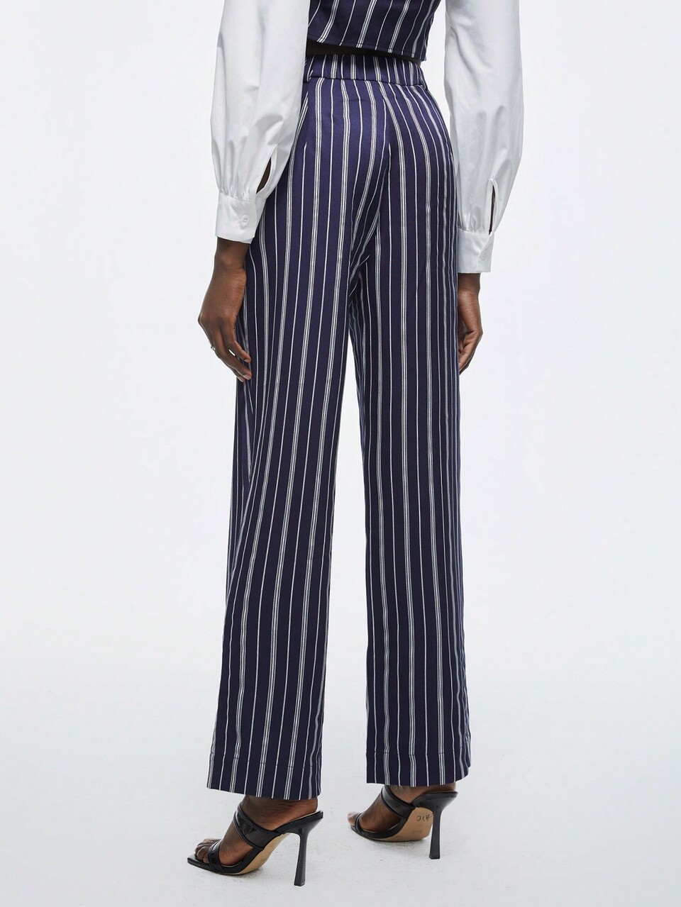 SHEIN Maija Pantalones De Pierna Recta Con Rayas Para Mujer