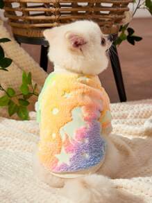 PETSIN (With Luminous Effect) Rainbow Gradient Illuminating Stars & Unicorn Patterned Fleece Without Hat, 1 Pc - Multicolor - View 8