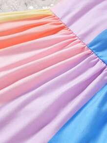 Vestido De Princesa Con Tirantes De Espagueti Y Arco Iris Dulce Para Bebé Niña En Verano (color Aleatorio) - Multicolor - Ver 4