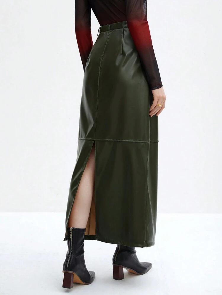 SHEIN Maija Falda larga de abertura alta para mujer