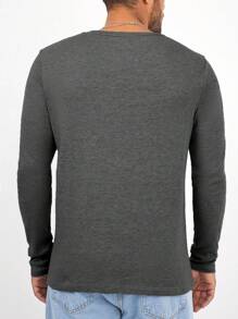 EURMUSE Men's Slim Fit Basic T-Shirt - Dark Grey - View 2