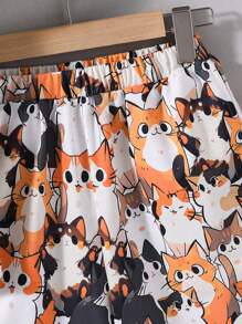 SHEIN Cậu bé Tween Giải trí Mèo in Lỏng lẻo phù hợp Ngắn tay Áo thun Và Quần short Đan Hai Bộ - Nhiều màu - Xem 7