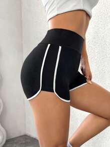 SHEIN Unity Women'S Color-Block Edge Shorts Leggings - Black - View 4