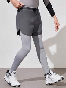 SHEIN 青少年男孩2合1公牛頭印花運動服 - 灰色 - 查看 6