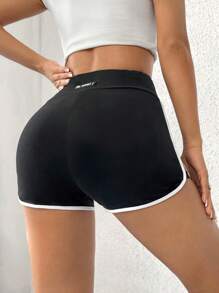 SHEIN Unity Women'S Color-Block Edge Shorts Leggings - Black - View 2