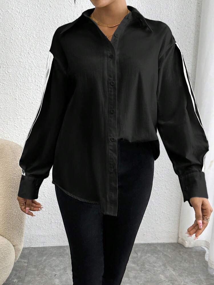 Women'S Colorblock Edge Long Sleeve Shirt