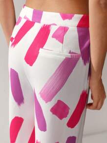 Dé Johnea Bianca Designer Print Pocket & Side Stripe Design Suit Pants, For Holiday, Festival - Multicolor - View 5