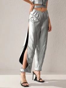 TuT 设计师女士镂空腰裤，适合度假、休假、春季、节日、伊比沙岛 - 銀色 - 查看 4