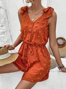 Breezaya Women'S Sleeveless Jumpsuit With Shoulder Knot - Orange - View 5