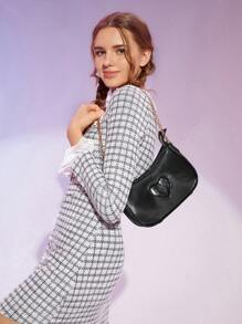 SHEIN MOD Bolso De Hombro De Mujer, Negro - Negro - Ver 1