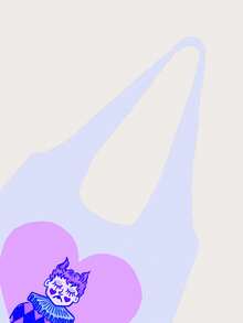 Paradoxes Box Fashionable Cartoon Printed Large Capacity Canvas Tote Bag - Multicolor - View 2