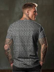 Manfinity Homme Nam Vương miện & Lá thư In Áo thun Kích thước lớn - Nhiều màu - Xem 2