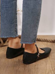 Vintage Style Mary Jane Shoes For Women, New Winter Korean Casual French Style Thick Heel