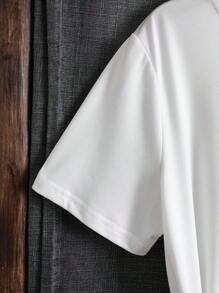 INAWLY Women's Short Sleeve T-Shirt With Letter Print - White - View 4