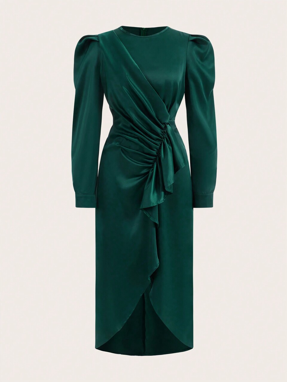 Elegant Ruffle Asymmetric Hem Party Dress For Date