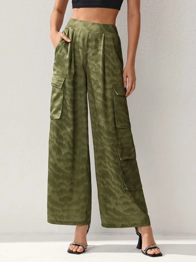 Daniela Ricciardelli Pantalones anchos con bolsillos y estampado total diseño bohemio y boho para mujer, ideales para vacaciones, primavera y verano, festivales, Ibiza