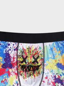 Men'S Ink Splash Cartoon Print Boxer Shorts - Multicolor - View 4