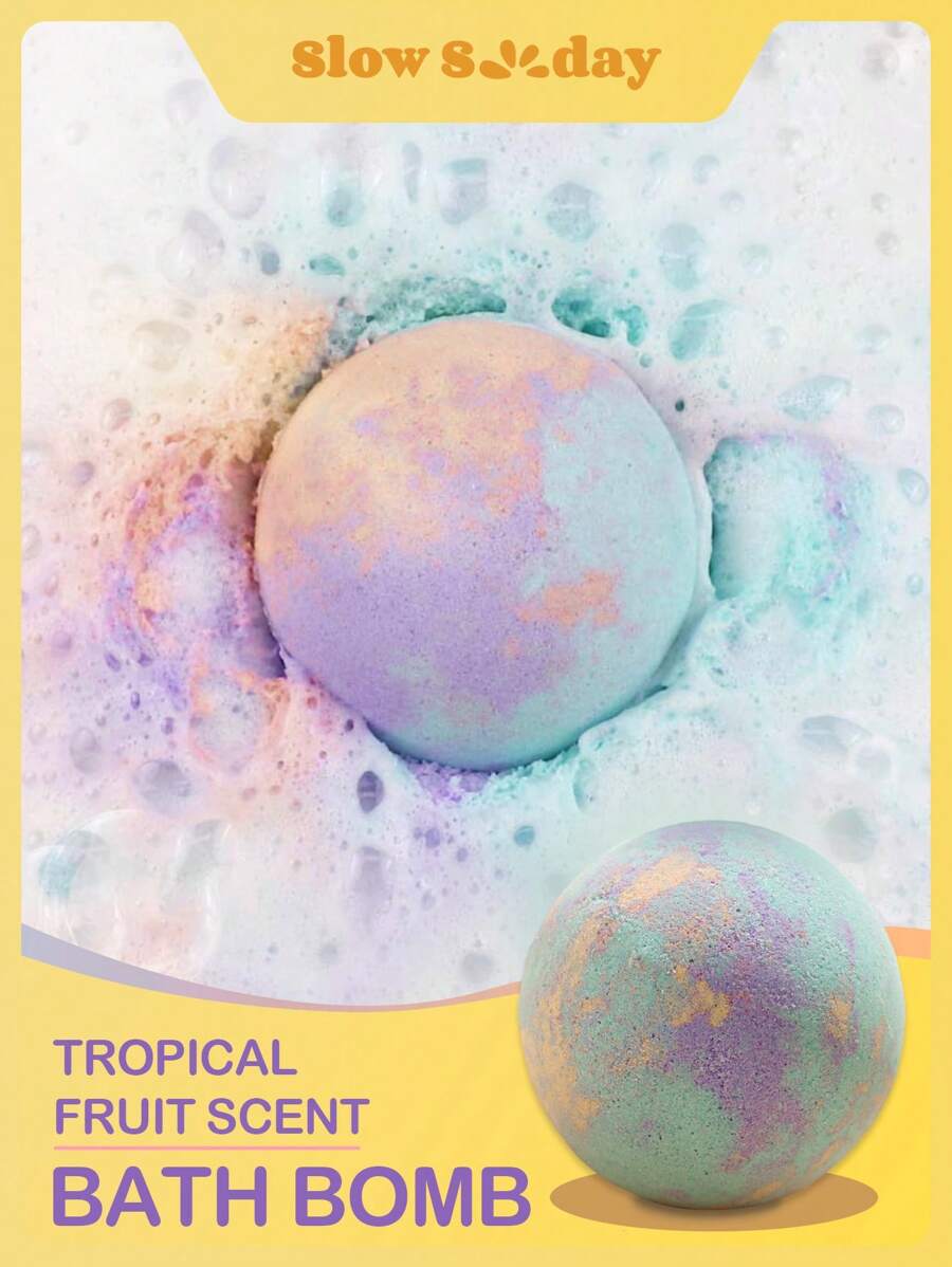 SlowSunday Bomba de baño de color mezclado con aroma de frutas tropicales - 120g