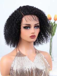 Short Kinky Curly Wig L Lace Side Part Wig Natural  Hair Wig 10 Inch 150% Density Wig - S1 - View 3