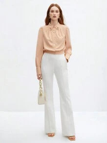 BizChic Women's Long Sleeve Shirt With Chain Decor - Pink - View 3