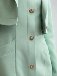 PREMIUM Quần skinny Áo vest & Váy liền áo vừa vặn - Màu xanh Bạc hà - Xem 8