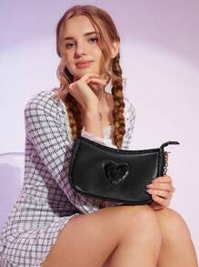SHEIN MOD Bolso De Hombro De Mujer, Negro - Negro - Ver 6