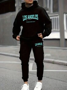 Manfinity VCAY Set Aus Lässigem Kapuzenpullover Und Jogginghose Mit Buchstaben Muster Für Herren