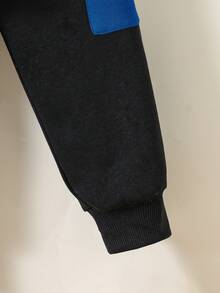 年轻男孩休闲运动衫和背心上衣配拼色贴袋裤子套装 - 彩色 - 查看 6