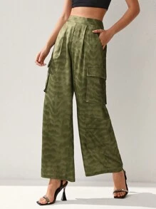 Daniela Ricciardelli 设计师波西米亚风女式全印花翻盖口袋阔腿裤，适合度假、春夏、节庆、伊比沙岛风格 - 彩色 - 查看 5