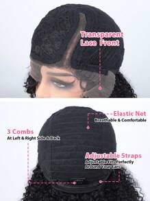 Short Kinky Curly Wig L Lace Side Part Wig Natural  Hair Wig 10 Inch 150% Density Wig - S1 - View 4