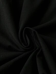 SHEIN LUNE Plus Size Color Block Embroidered Floral Long Sleeve T-Shirt - Black - View 3