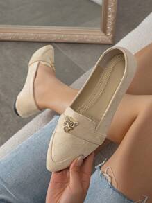 2025 Autumn Women's Lightweight, Pointed-Toe Ballet Flats For Daily Comfortable Wear,Loafers For Women - Apricot - View 6