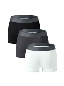 Men'S Letter Print Boxer Briefs (3-Pack) - Multicolor - View 2