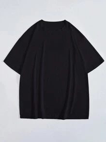 Men's Mushroom Printed Short Sleeve T-Shirt - Black - View 2