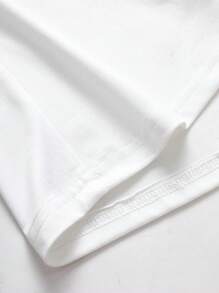 INAWLY Women's Short Sleeve T-Shirt With Letter Print - White - View 7