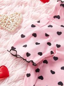 PETSIN Valentine's Day Pink & Black Heart Decor Pet Dog/Cat Knit Sweater