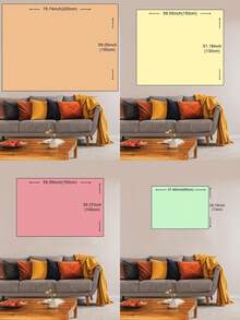 Ailko 1入組卡通手繪兔子＆鬼魂圖案涤纶掛毯,適用於日常客廳＆臥室牆壁裝飾,露營配件,多季使用掛毯 - 彩色 - 查看 8