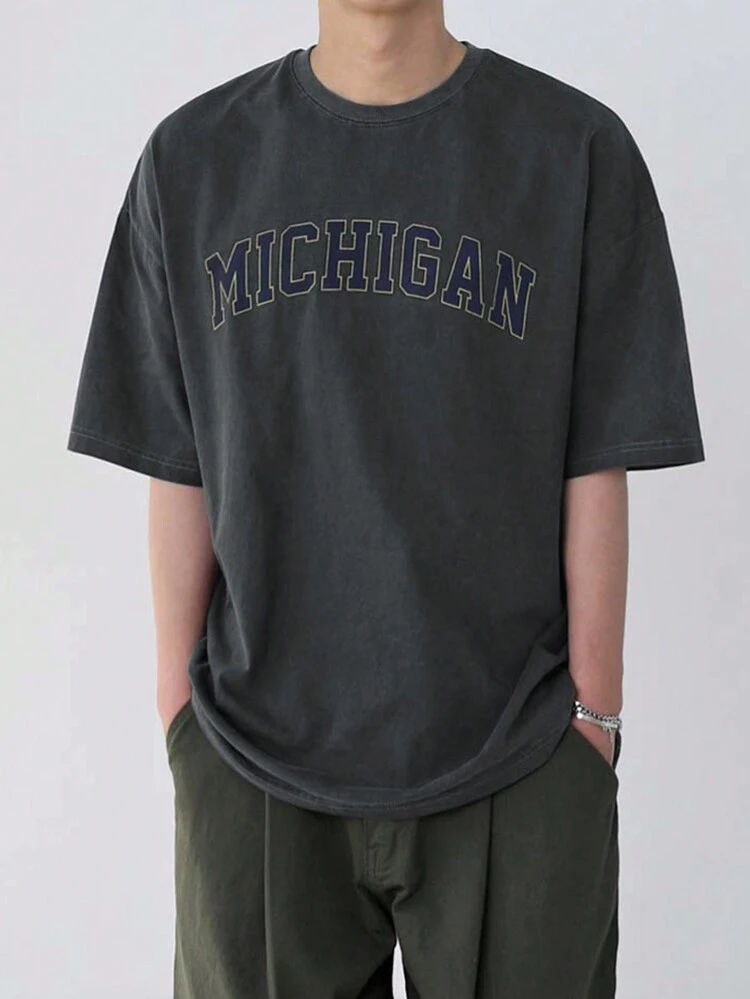 Men'S Summer T-Shirt With Letter Print