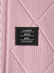 Manfinity BRENVOR Men's Texture Knit Casual Long Sleeve T-Shirt, Summer, Fall, 2000s Style, Couple Things