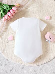 Baby Girls' T-Shirt Bodysuit With Slogan Print
