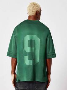 SUMWON 复古运动网眼球衣风格运动 T 恤幸运数字 9 圣帕特里克节爱尔兰队精神超大休闲街头服饰 3 月 17 日庆祝活动 - 綠色 - 查看 1