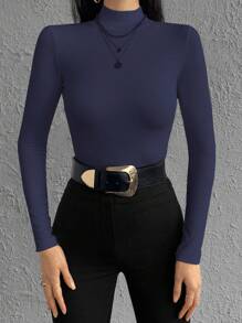 RueChic 春秋季节纯色立领 T 恤