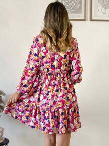 SHEIN LUNE Của phụ nữ Phong cách In hoa Tay áo dài Đầm - Nhiều màu - Xem 2