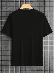 Manfinity Dauomo Letter  Graphic Short Sleeve Tee For Men