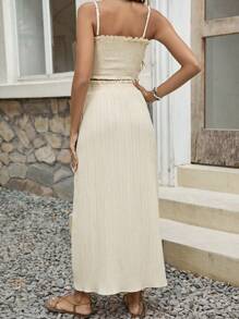 Breezaya 女性優雅的蝴蝶結背心和a字裙套裝