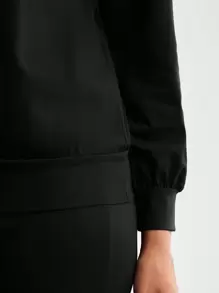 Ocili Leisure Women'S Round Neck Casual Home Clothing Top - Black - View 6