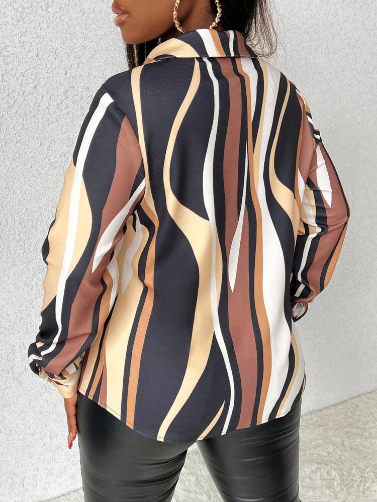 Multicolor Patchwork Color Block Printed Shirt