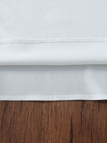 SHEIN 少女荷葉邊圓領上衣,飾有蝴蝶結裝飾和休閒褲 2件套裝 - 白色 - 查看 5