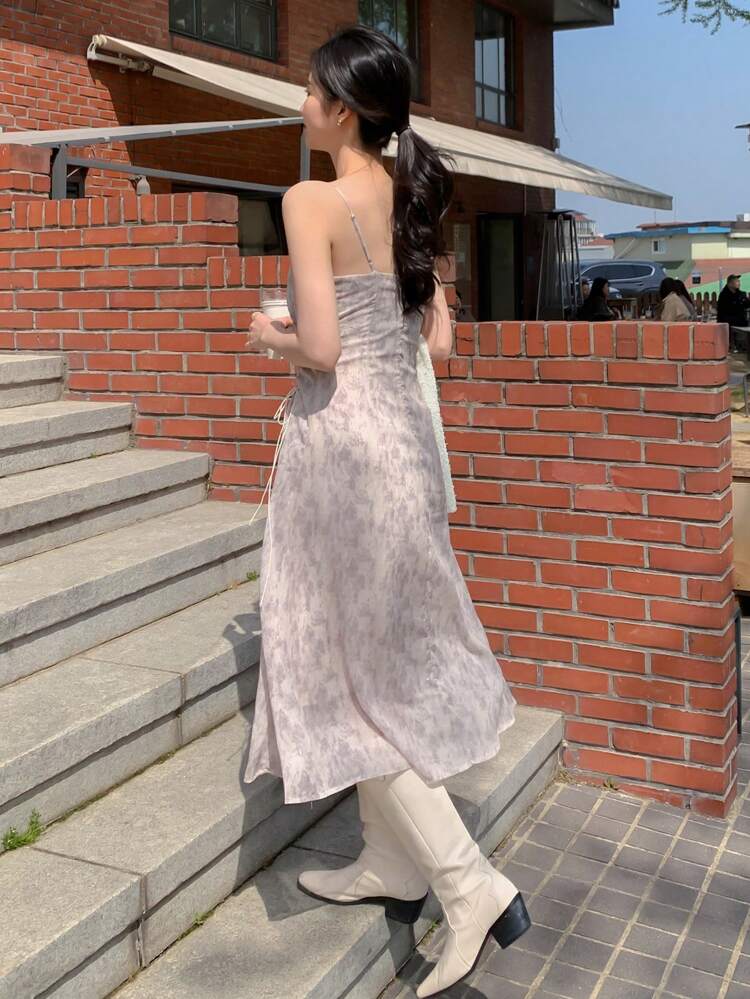 Women'S Ditsy Floral Cross Strap Cami Dress Sundress,Casual Women Dresses Maxi Dress Cruise Outfit For Women